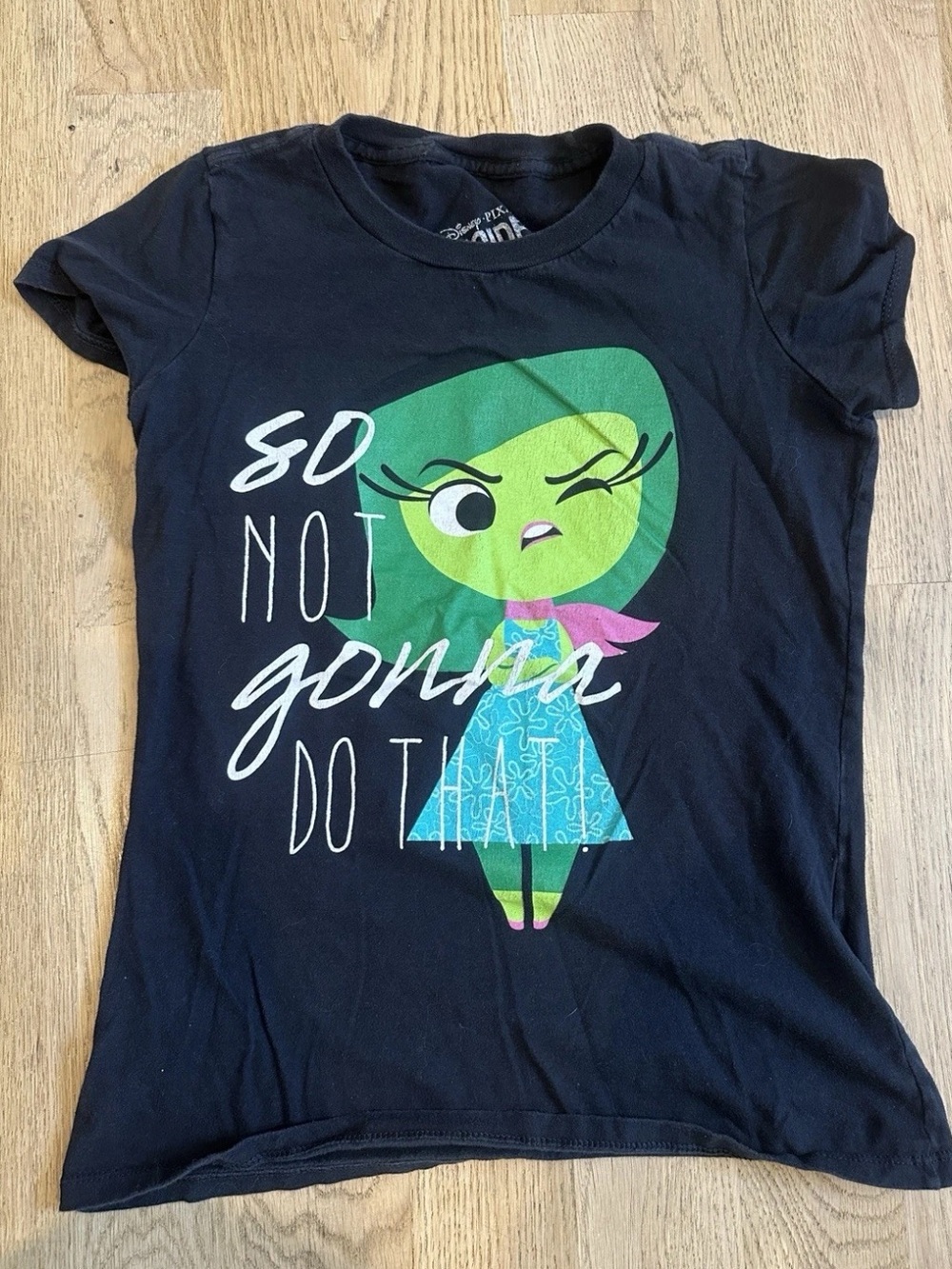 Disney Pixar Inside Out Disgust Graphic Tee T-Shirt Black Small